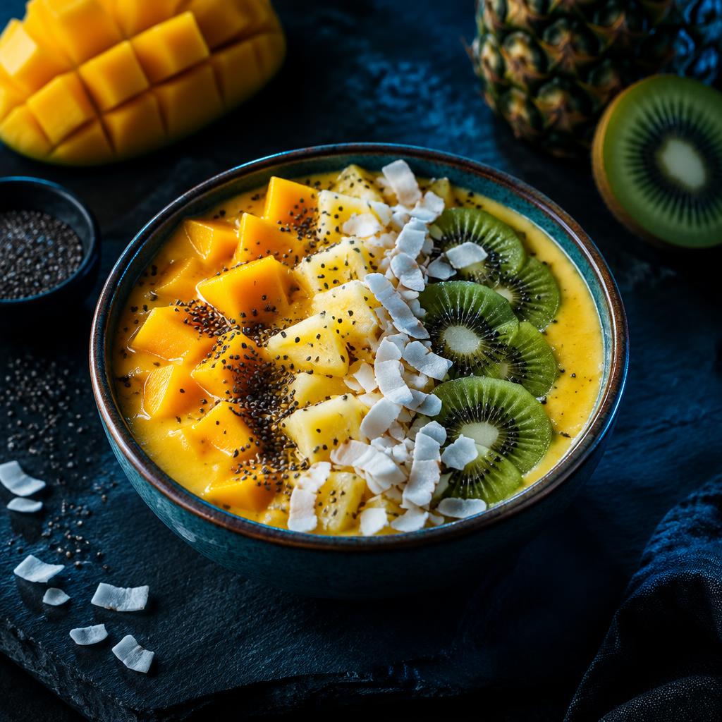 Smoothie bowl tropical con creatina